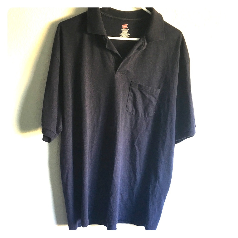 Navy blue Hanes polo XL